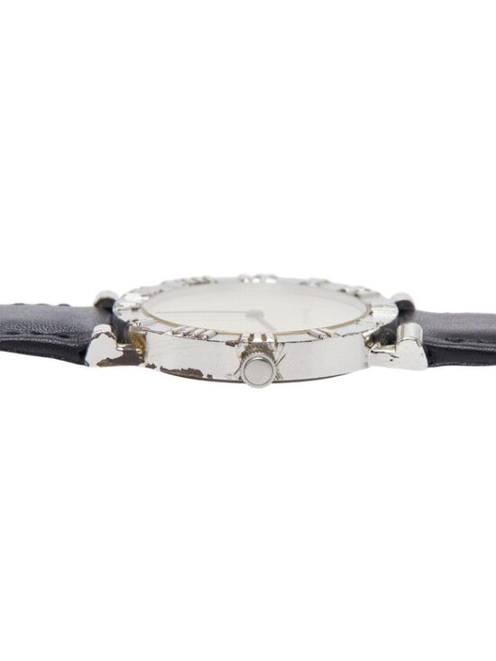 Tiffany & Co Atlas Watch Silver Black Leather display picture 2